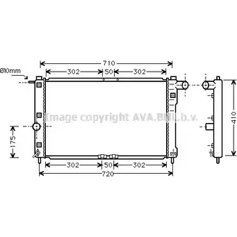 Радиатор охлаждения двигателя AVA QUALITY COOLING DWA2009 4045385096497 K R07HR9 2020788