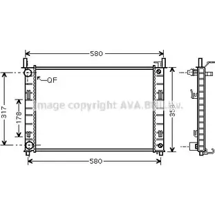 Радиатор охлаждения двигателя AVA QUALITY COOLING W7IUAMF FD2324 2021035 Y JYFVHY изображение 0