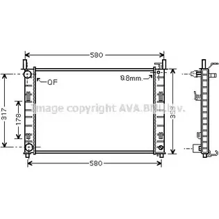 Радиатор охлаждения двигателя AVA QUALITY COOLING FD2326 IC0P4MY DBNN 0GC 2021037