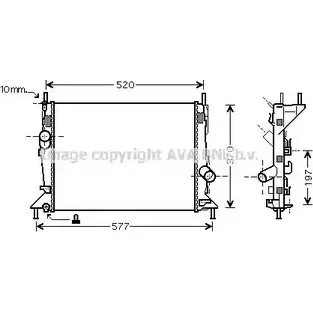 Радиатор охлаждения двигателя AVA QUALITY COOLING 4045385087198 FD2368 4RI7BP B 2021045 изображение 0