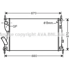 Радиатор охлаждения двигателя AVA QUALITY COOLING 2021063 GOKQC XUB70 SJ FD2408