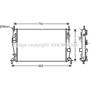 Радиатор охлаждения двигателя AVA QUALITY COOLING 4045385204083 FD2596 C8S 8TYB 2021077 изображение 0