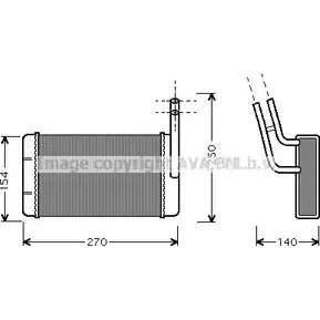 Радиатор печки, теплообменник AVA QUALITY COOLING 4045385019243 FD6132 2021206 SGFY 2