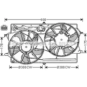 Вентилятор радиатора двигателя AVA QUALITY COOLING I E0T9 940IH4 FD7530 2021257