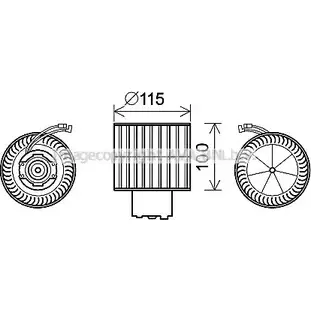 Моторчик вентилятора печки AVA QUALITY COOLING 4045385196067 FD8500 2021304 7 JW6JU изображение 0