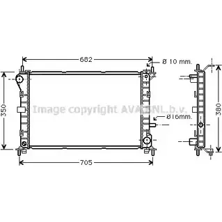 Радиатор охлаждения двигателя AVA QUALITY COOLING 2021372 RL4ENNA FDA2264 AX O3GHY
