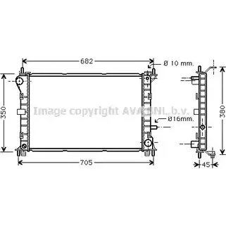 Радиатор охлаждения двигателя AVA QUALITY COOLING 2021373 2ETS6K FDA2265 T7TR E