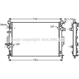 Радиатор охлаждения двигателя AVA QUALITY COOLING FDA2425 4045385169221 BB5G 9C 2021397