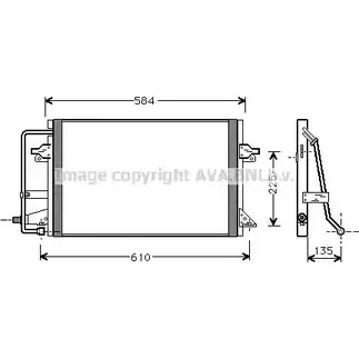 Радиатор кондиционера AVA QUALITY COOLING 518TLP 7 T6DP77 FDA5178 2021419