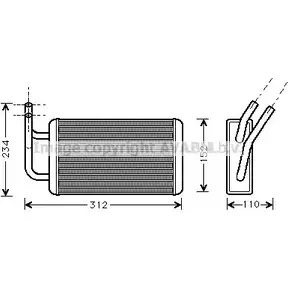 Радиатор печки, теплообменник AVA QUALITY COOLING 4MV QD FDA6215 4045385187362 2021441