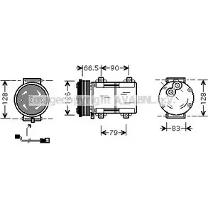 Компрессор кондиционера AVA QUALITY COOLING FDAK276 9TT9ABJ 7PBDW K 2021451