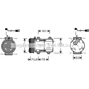 Компрессор кондиционера AVA QUALITY COOLING FDAK281 1 CB9PP0 2021455 4045385192342 изображение 0