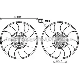 Вентилятор радиатора двигателя AVA QUALITY COOLING O4UG7 CDG1X T FDC609 2021483 изображение 0