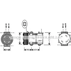 Компрессор кондиционера AVA QUALITY COOLING FDK352 2021545 DFGF7 S 4045385056538 изображение 0