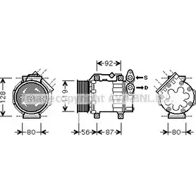 Компрессор кондиционера AVA QUALITY COOLING PDYDR 3A P8GJ6H 2021560 FDK431 изображение 0