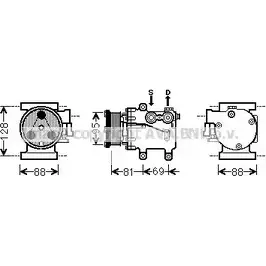 Компрессор кондиционера AVA QUALITY COOLING 0WKT7 FDK437 2021566 YQ 7KS изображение 0