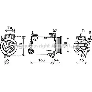 Компрессор кондиционера AVA QUALITY COOLING FDK478 7YD6J B7 2021573 4045385180998 изображение 0