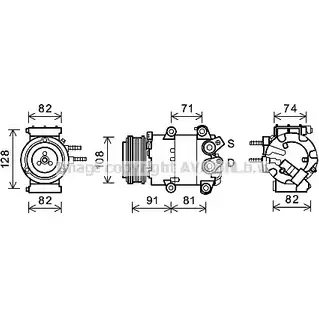 Компрессор кондиционера AVA QUALITY COOLING 0 5UJO1 2021577 4045385193264 FDK498 изображение 0