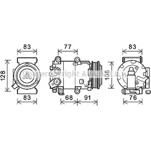 Компрессор кондиционера AVA QUALITY COOLING 4045385213610 FDK604 6LY 64QD 2021586 изображение 0