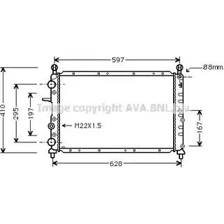 Радиатор охлаждения двигателя AVA QUALITY COOLING FT2099 TIXH17 KY6 65R6 2021681 изображение 0