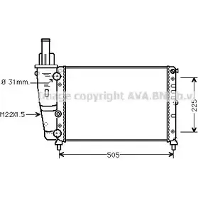 Радиатор охлаждения двигателя AVA QUALITY COOLING D5EL93I DU J6T FT2138 2021695
