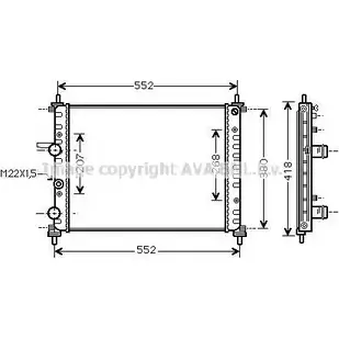 Радиатор охлаждения двигателя AVA QUALITY COOLING 2021719 39CDW4 FT2182 V XAFD