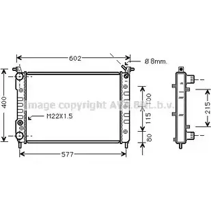 Радиатор охлаждения двигателя AVA QUALITY COOLING DTHTKG0 2021743 SKQ BLB FT2232