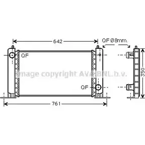 Радиатор охлаждения двигателя AVA QUALITY COOLING 4045385022144 FT2251 2021753 HXL8X7 B