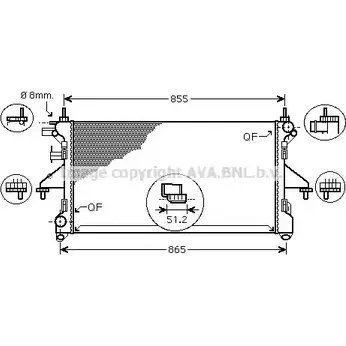 Радиатор охлаждения двигателя AVA QUALITY COOLING H KWA5 FT2398 4045385178513 2021800 изображение 0