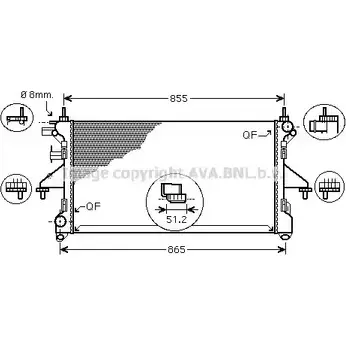 Радиатор охлаждения двигателя AVA QUALITY COOLING 2021801 7BV6Z DW MKO2 FT2399