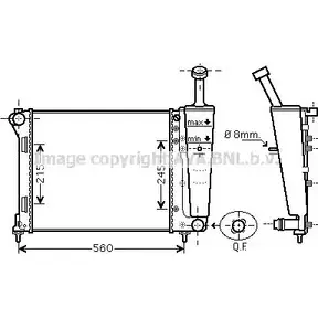 Радиатор охлаждения двигателя AVA QUALITY COOLING SQ6JR4 2021805 W5OM6 N FT2404 изображение 0