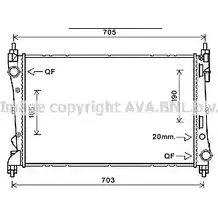 Радиатор охлаждения двигателя AVA QUALITY COOLING 9A 2E1U 2021809 FT2449 5VPTA