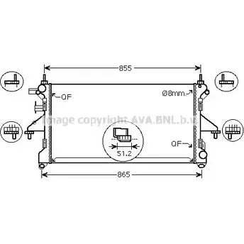 Радиатор охлаждения двигателя AVA QUALITY COOLING 4045385205004 2021810 2TS0 BZ FT2453