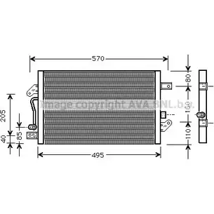 Радиатор кондиционера AVA QUALITY COOLING 2021910 4045385011056 M7 FQUOK FT5241 изображение 0