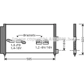 Радиатор кондиционера AVA QUALITY COOLING FT5289 JQZ3JMA U 4J9J 2021919