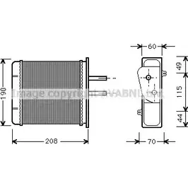Радиатор печки, теплообменник AVA QUALITY COOLING ZWWUB FT6150 P OSL08A 2021956 изображение 0