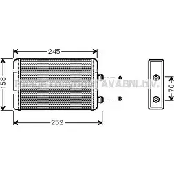 Радиатор печки, теплообменник AVA QUALITY COOLING 9V1RB9 6 FT6220 ITWRQ 2021961