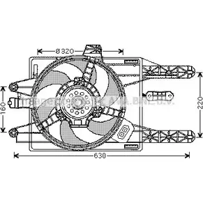 Вентилятор радиатора двигателя AVA QUALITY COOLING Z KFH3U 2022042 08IU2P FT7571 изображение 0