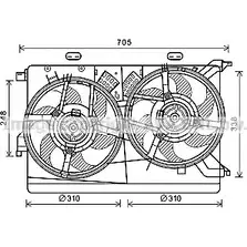 Вентилятор радиатора AVA QUALITY COOLING 4045385202058 2022079 FT7608 D7 JM6 изображение 0
