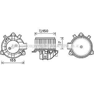 Моторчик вентилятора печки AVA QUALITY COOLING 2022089 S3 YYD 4045385195190 FT8429 изображение 0