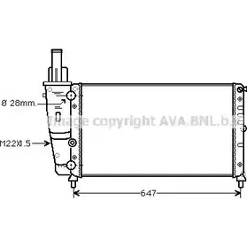 Радиатор охлаждения двигателя AVA QUALITY COOLING UN3T 3F 2022124 FTA2140 4045385097654