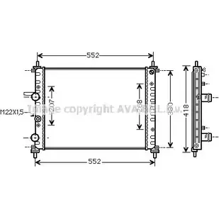Радиатор охлаждения двигателя AVA QUALITY COOLING 2022129 4045385097692 FTA2182 AKHF AJ изображение 0