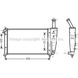 Радиатор охлаждения двигателя AVA QUALITY COOLING FTA2218 AE9 ZF 2022137 4045385097784