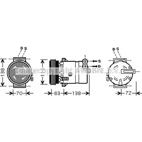 Компрессор кондиционера AVA QUALITY COOLING BDGW 1V 2022270 VCCYU FTK334 изображение 0