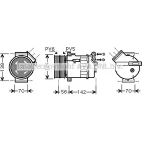 Компрессор кондиционера AVA QUALITY COOLING FTK363 BWZ85 2022272 LXV EP7
