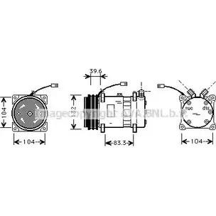 Компрессор кондиционера AVA QUALITY COOLING O I2S5 FTK372 76PCAYV 2022277