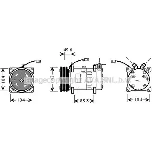 Компрессор кондиционера AVA QUALITY COOLING 98 33QQY ORBFQ FTK373 2022278 изображение 0