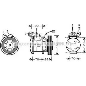 Компрессор кондиционера AVA QUALITY COOLING HDK196 2022617 8Q9DBF GY L5N9 изображение 0