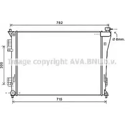 Радиатор охлаждения двигателя AVA QUALITY COOLING 1R ZXX8O 2022785 343RL HY2304