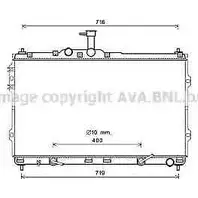 Радиатор охлаждения двигателя AVA QUALITY COOLING T23E3L D HY2402 2022804 4045385199822